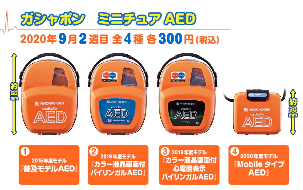 Nihon Kohden的aed在日本推出擬真扭蛋超可愛